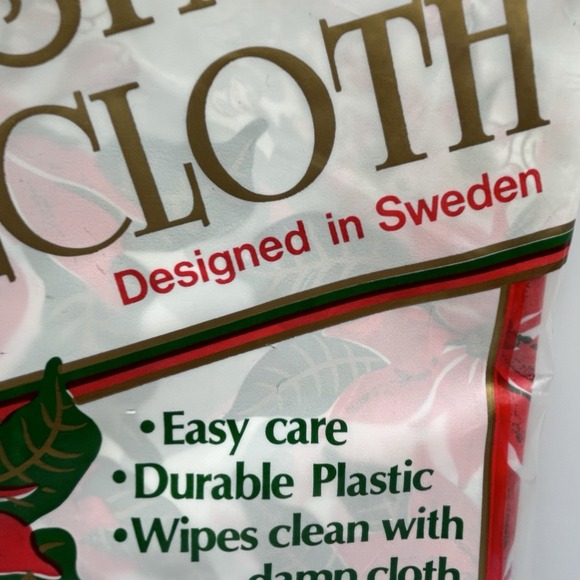 VTG New Swedish  Christmas Tablecloth 1980s Holiday 54x90 Plastic‎ Never Opened - Picture 3 of 7